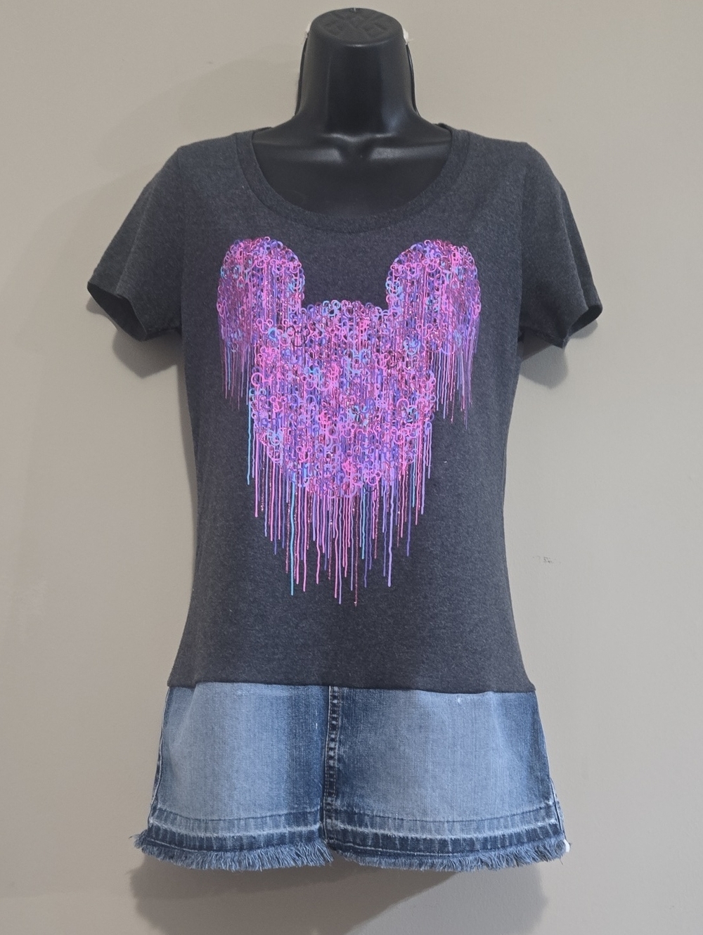 Upcycled Mickey/Minnie Mouse T-shirt Dress